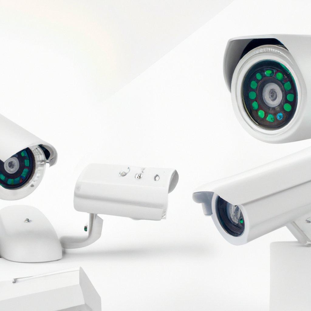 Slika prikazuje različne modele IP kamer in videonadzornih sistemov, vključno s hikvision in dahua kamerami.