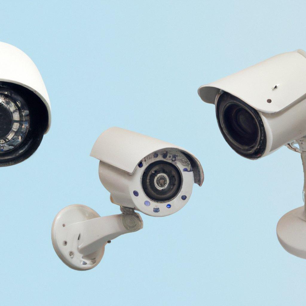 Slika, ki prikazuje montažo IP kamer in video nadzornih sistemov v hiši, z vidnimi Hikvision in Dahua kamerami.