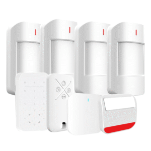 Wireless Set Alarm Panel With 4 PIR Motion Detector, Outdoor Siren, KeyFob and KeyPad