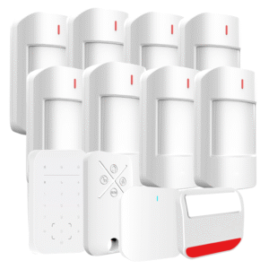 Wireless Set Alarm Panel With 8 PIR Motion Detector, Outdoor Siren, KeyFob and KeyPad